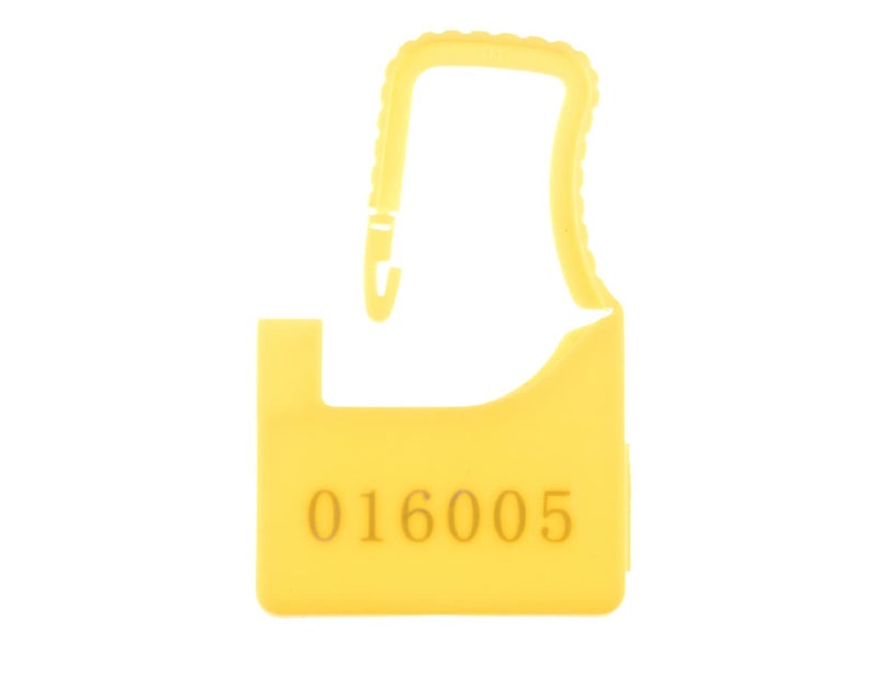 XF-Vel Plastic Security Tags Padlock Seal Small Locks Numbered Yellow 100pcs - Image 1
